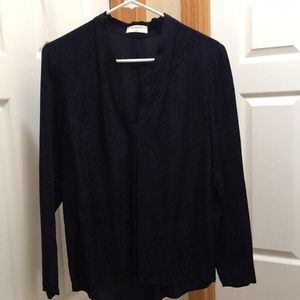 Babaton navy button up blouse